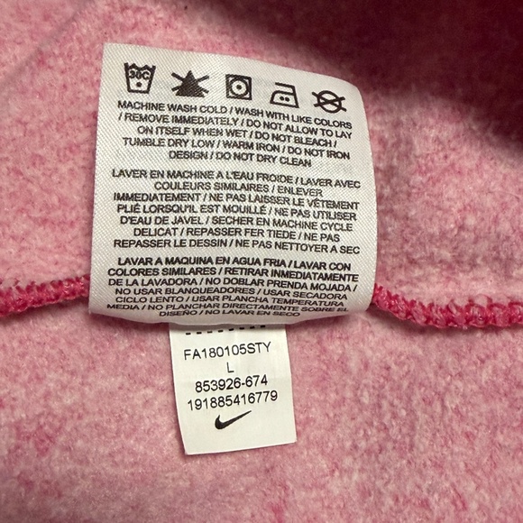 Nike Sportswear Club Fleece Women's Crew-Neck Sweatshirt Size Large Pink - Picture 3 of 5